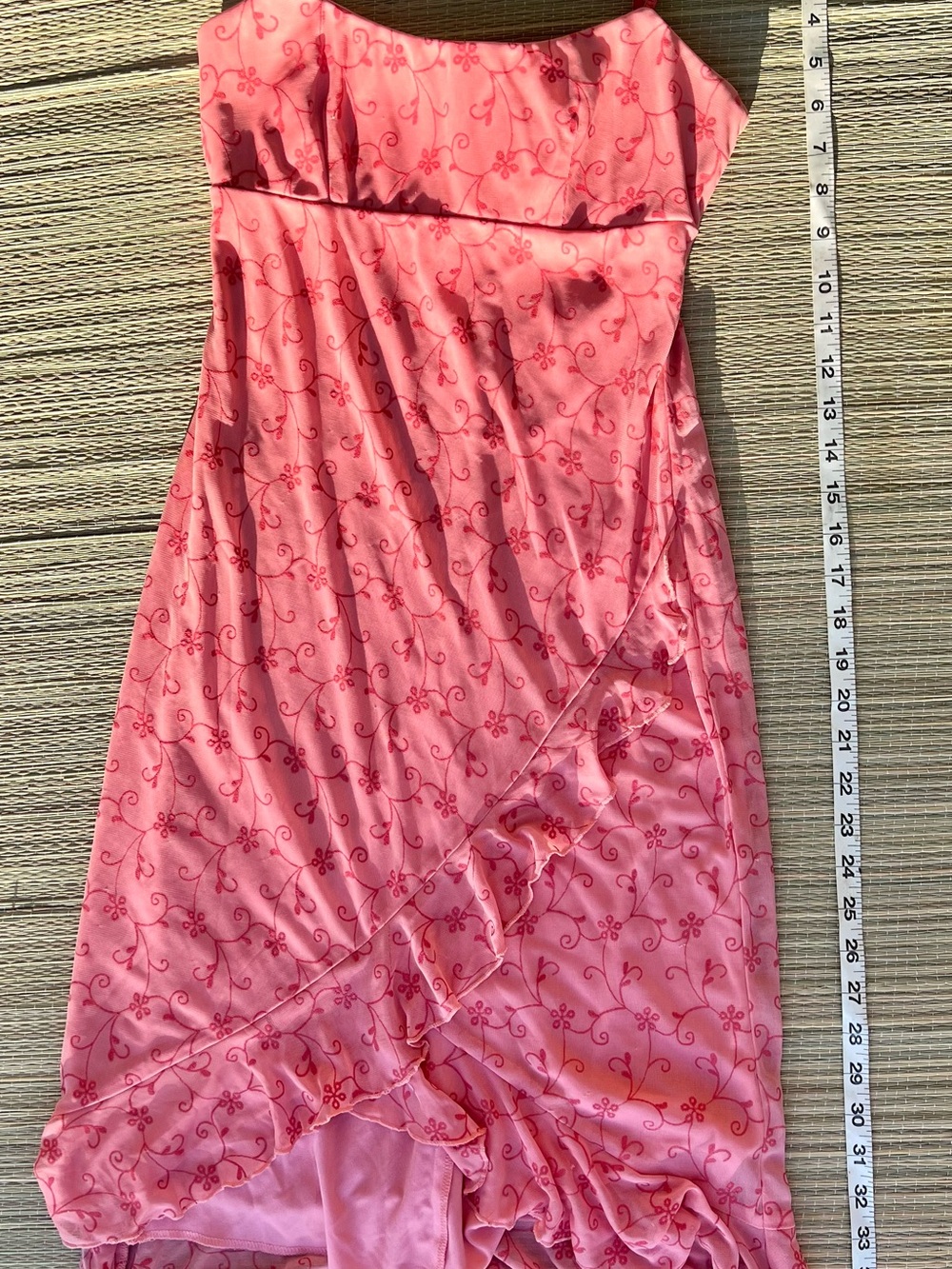 City Triangles Pink Strapless Ruffle Dress